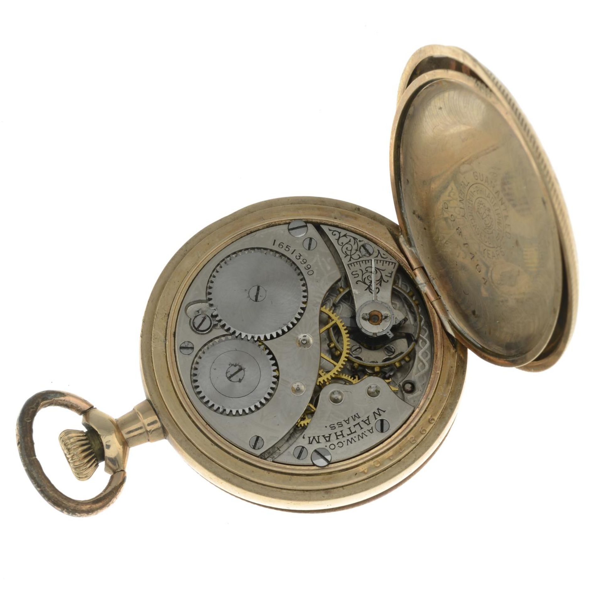 An early 20th century pocket watch, by Waltham.Dial signed Waltham.Length 5.5cms. - Bild 2 aus 2