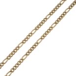 Two 9ct gold necklaces.Import marks for London, 1989.Lengths 46 and 52cms.