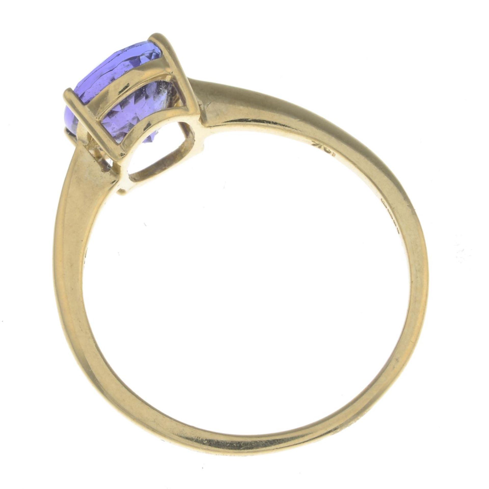 A 9ct gold tanzanite single-stone ring.Hallmarks for Birmingham, 2014.Ring size L. - Image 2 of 2