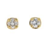 A pair of 18ct gold diamond earrings.