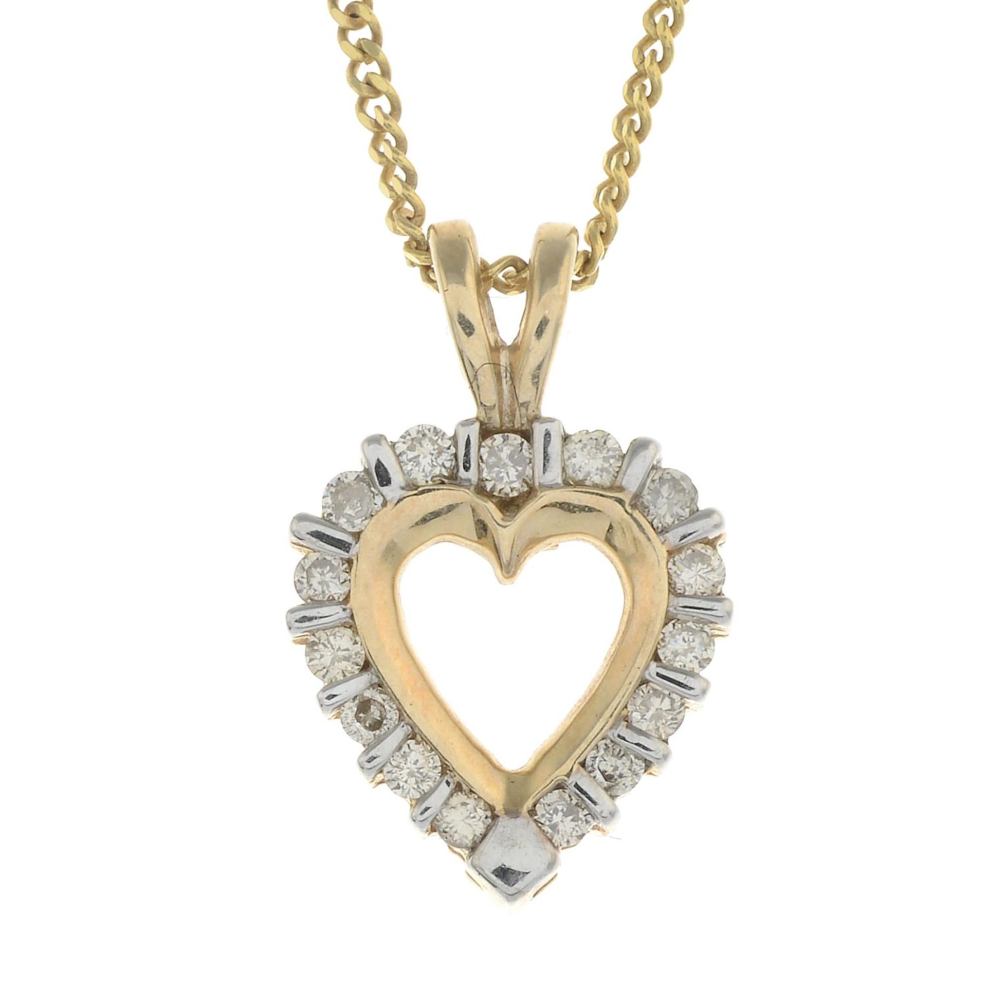 9ct diamond heart pendant,
