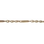 A fancy-link bracelet, with lobster clasp terminals.