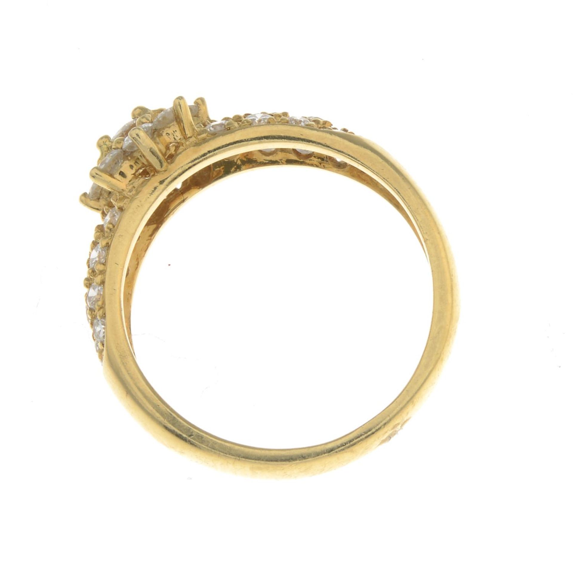 An 18ct gold diamond ring.Estimated total diamond weight 0.90ct, - Image 2 of 2