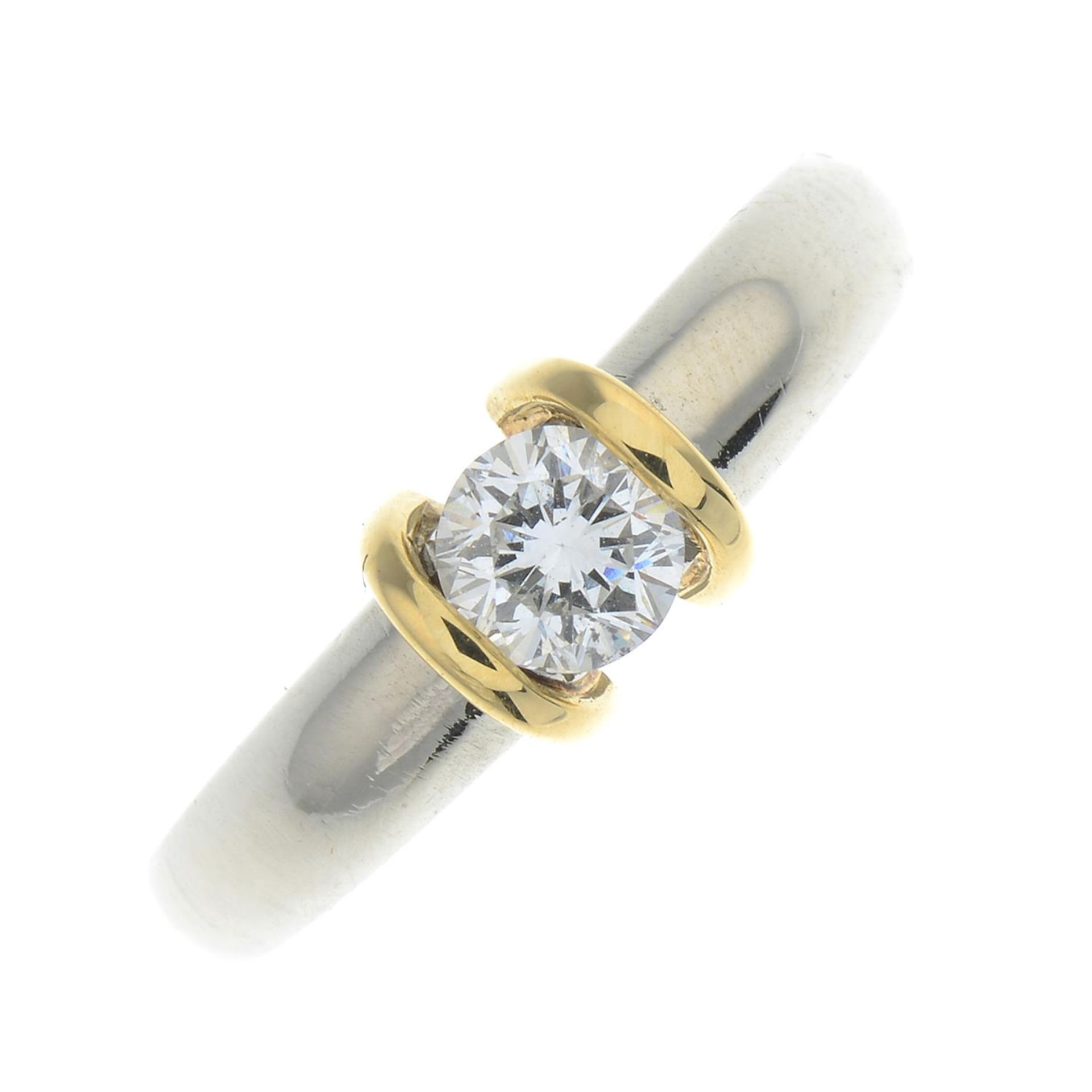A platinum diamond bi-colour ring.