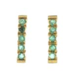 Five pairs of 9ct gold earrings,