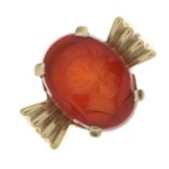A carnelian signet ring.Ring size T.