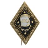 A late 19th century gold and enamel mourning brooch.Length 3.1cms.