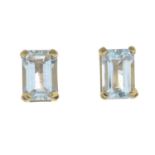 18ct gold aquamarine earrings,