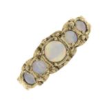 A 9ct gold opal five-stone ring.