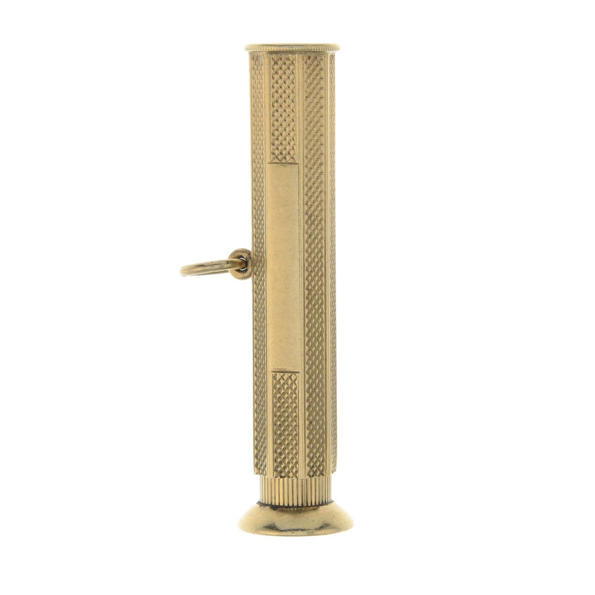 A1950s 9ct gold cigar piercer.Hallmarks for Birmingham, 1951.Length 5.3cms.