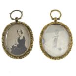 Two late 19th century lockets.Lengths 6.9 to 7cms.