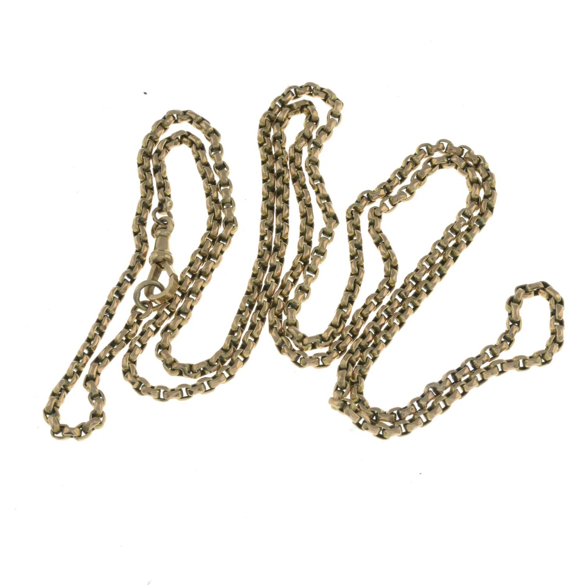 A late 19th century longuard chain.Stamped 9C. - Bild 2 aus 2
