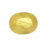 An oval-shape yellow sapphire.