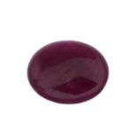 An oval Burmese ruby cabochon.