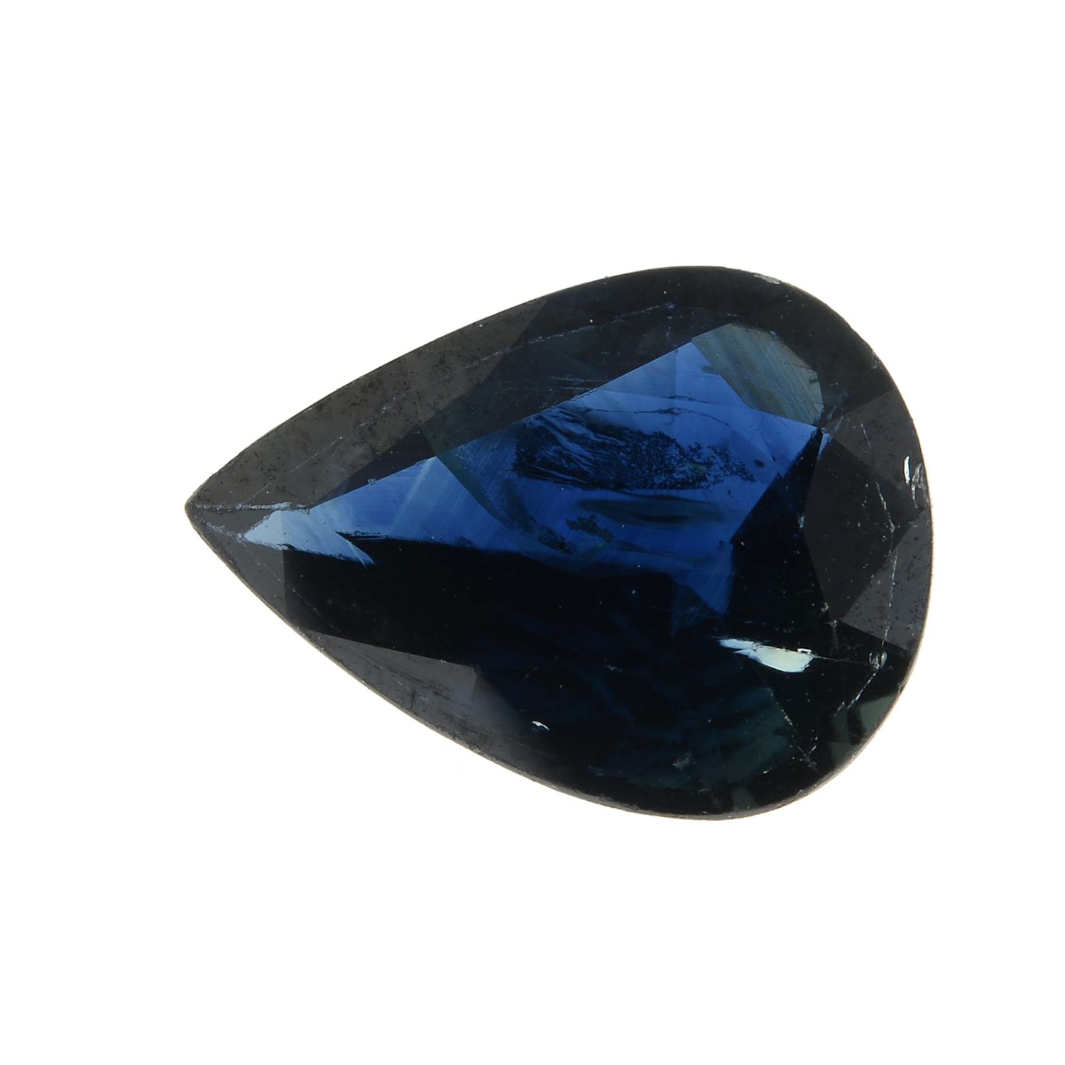 A pear-shape Thai sapphire.