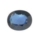 An oval-shape sapphire.