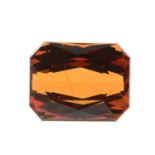 A rectangular-shape garnet.