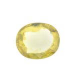 An oval-shape yellow sphene.