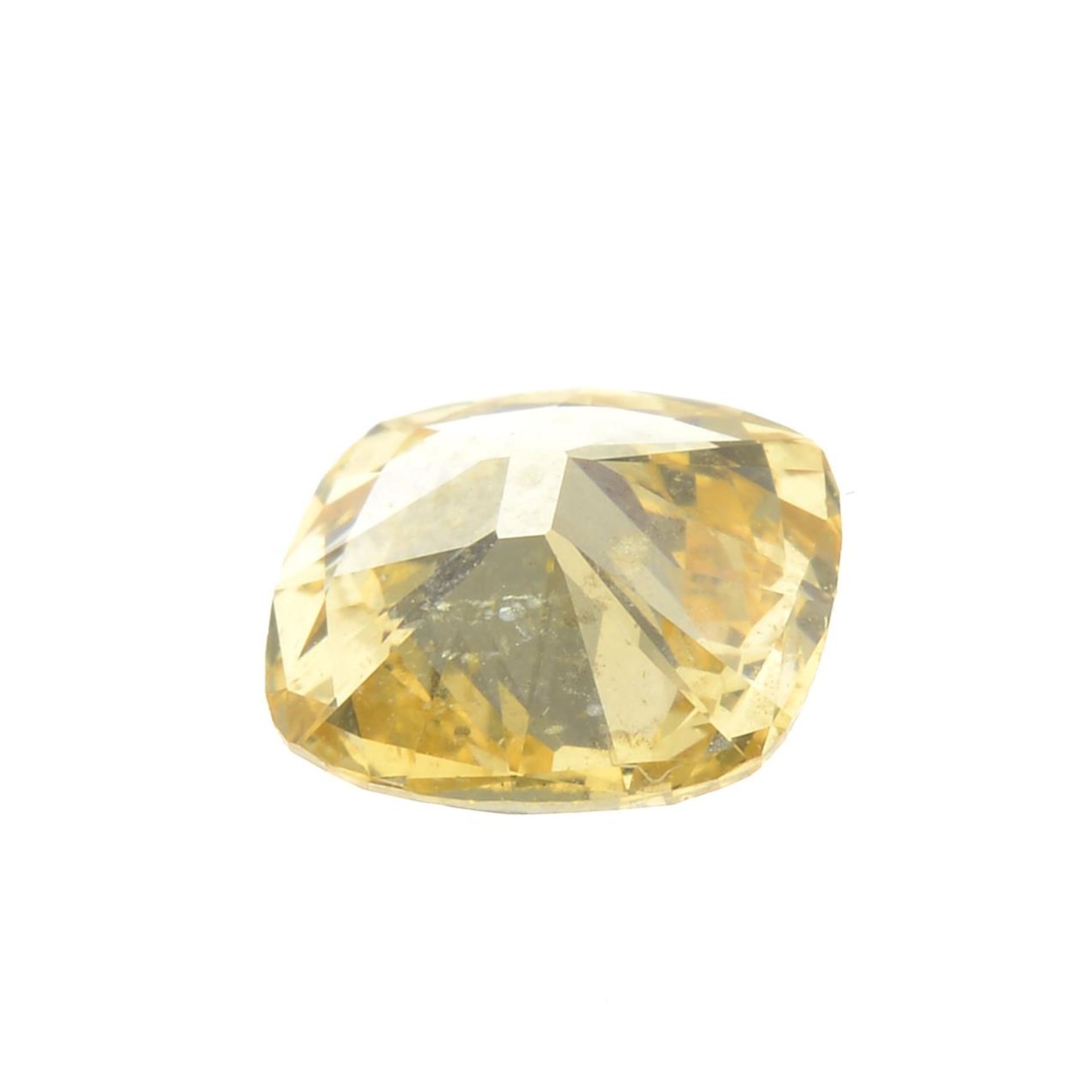 A cushion-shape fancy intense orange-yellow diamond. - Image 2 of 3