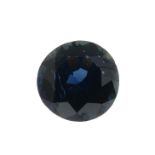 A circular-shape East African sapphire.