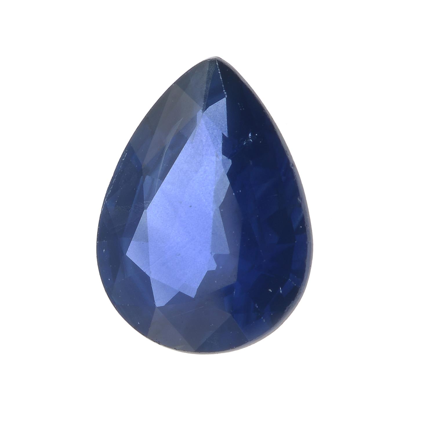 A pear-shape Thai sapphire.