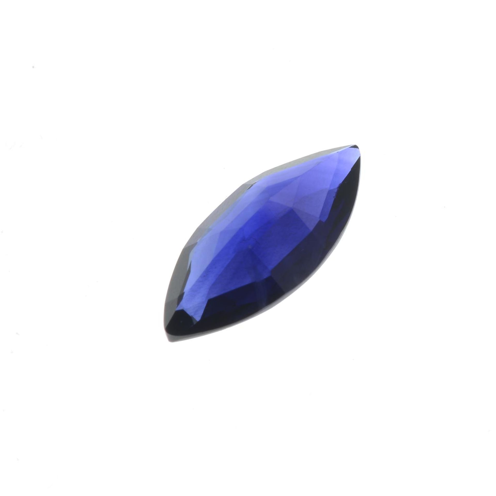 A marquise-shape Sri Lankan sapphire. - Image 2 of 4