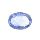 An oval-shape Sri Lankan sapphire.