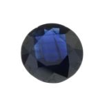 A circular-shape East African sapphire.