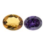 A selection of mixed gemstones, to include quartz, topaz, ruby and further gemstones.