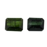 A selection of vari-shape green tourmalines.