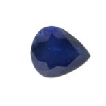 A pear-shape Sri Lankan sapphire.