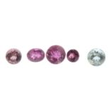 A selection of circular-shape vari-hue tourmalines.