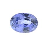 An oval-shape Sri Lankan sapphire.