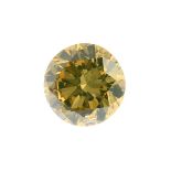 A brilliant-cut brown-yellow diamond.