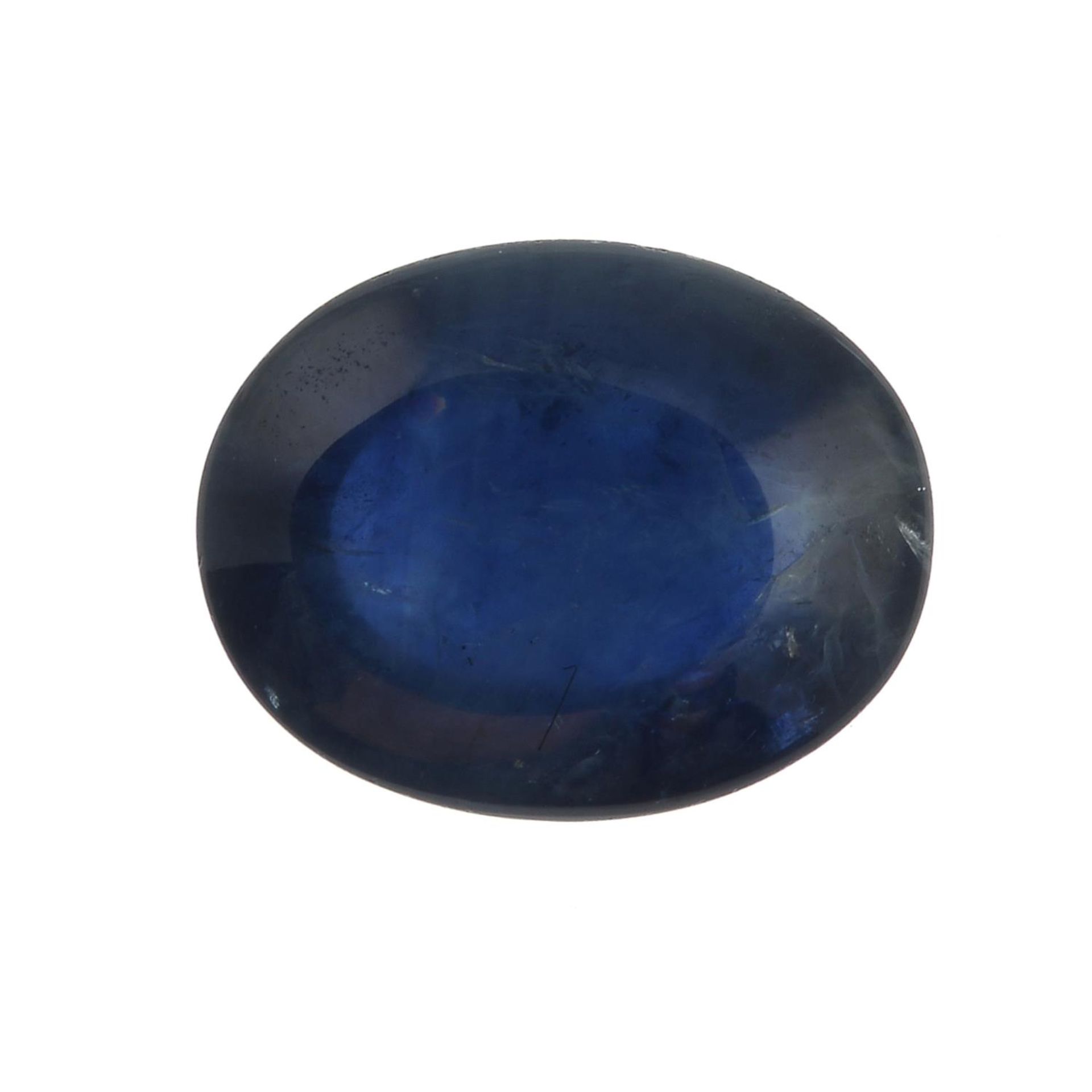 An oval Thai sapphire cabochon. - Image 2 of 4