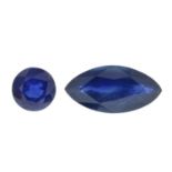 Six vari-shape sapphires.