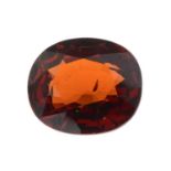 An oval-shape garnet.