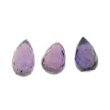 A selection of vari-colour sapphire briolettes.