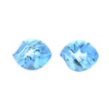 Two fancy-shape colour treated blue topaz.