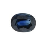 An oval-shape sapphire.