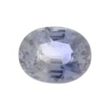 An oval-shape sapphire.