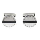 A pair of onyx 'Pan Coupe' cufflinks, by Bulgari.Signed Bulgari.Italian marks.