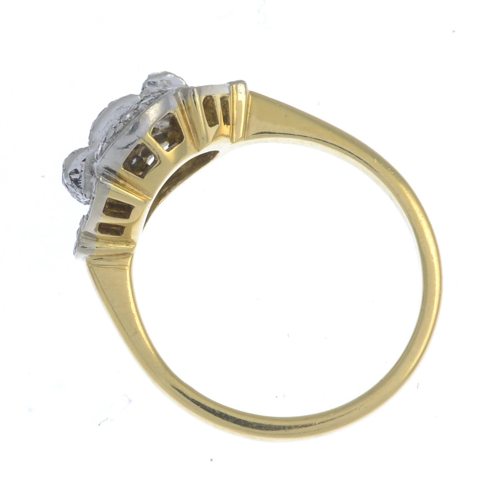 An 18ct gold single-cut diamond dress ring.Estimated total diamond weight 0.35ct, - Image 2 of 2