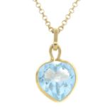 A blue topaz pendant, with chain, by UnoAErre.Signed UNOAERRE.