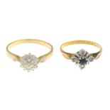 18ct gold diamond cluster ring,