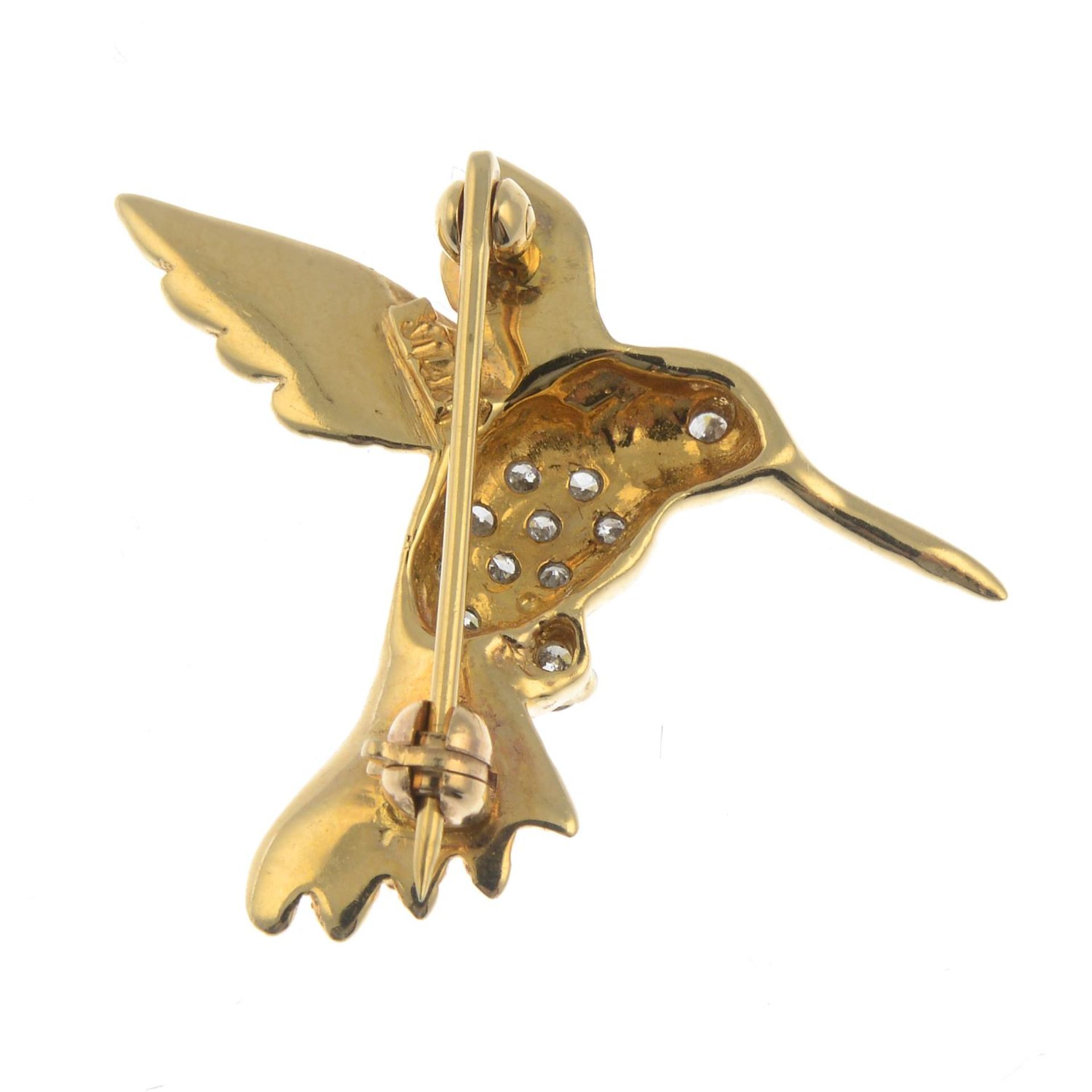 A brilliant and single-cut diamond humming bird brooch.Estimated total diamond weight - Bild 2 aus 2