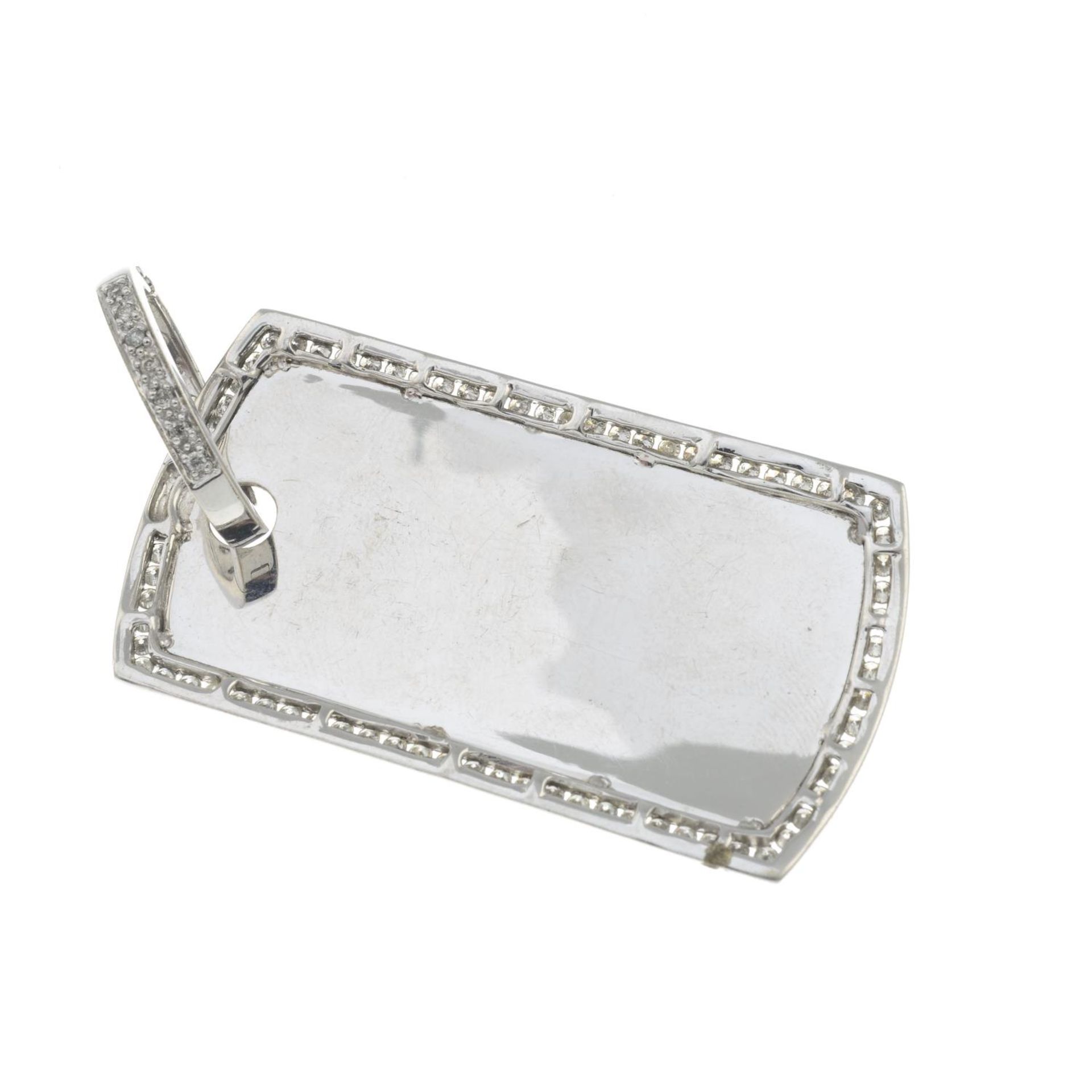 A brilliant-cut diamond tag pendant.Estimated total diamond weight 0.85ct.Length 6.5cms. - Bild 2 aus 2