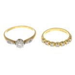 Mid 20th century 18ct gold and platinum illusion-set brilliant-cut diamond single-stone ring,