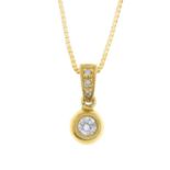 A diamond single-stone pendant,