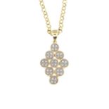 A 9ct gold single-cut diamond pendant,